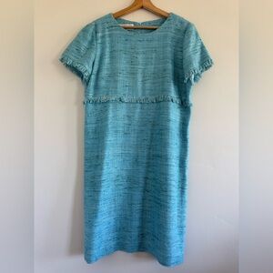 Sara Campbell Teal Midi Dress with Fringe size 12
